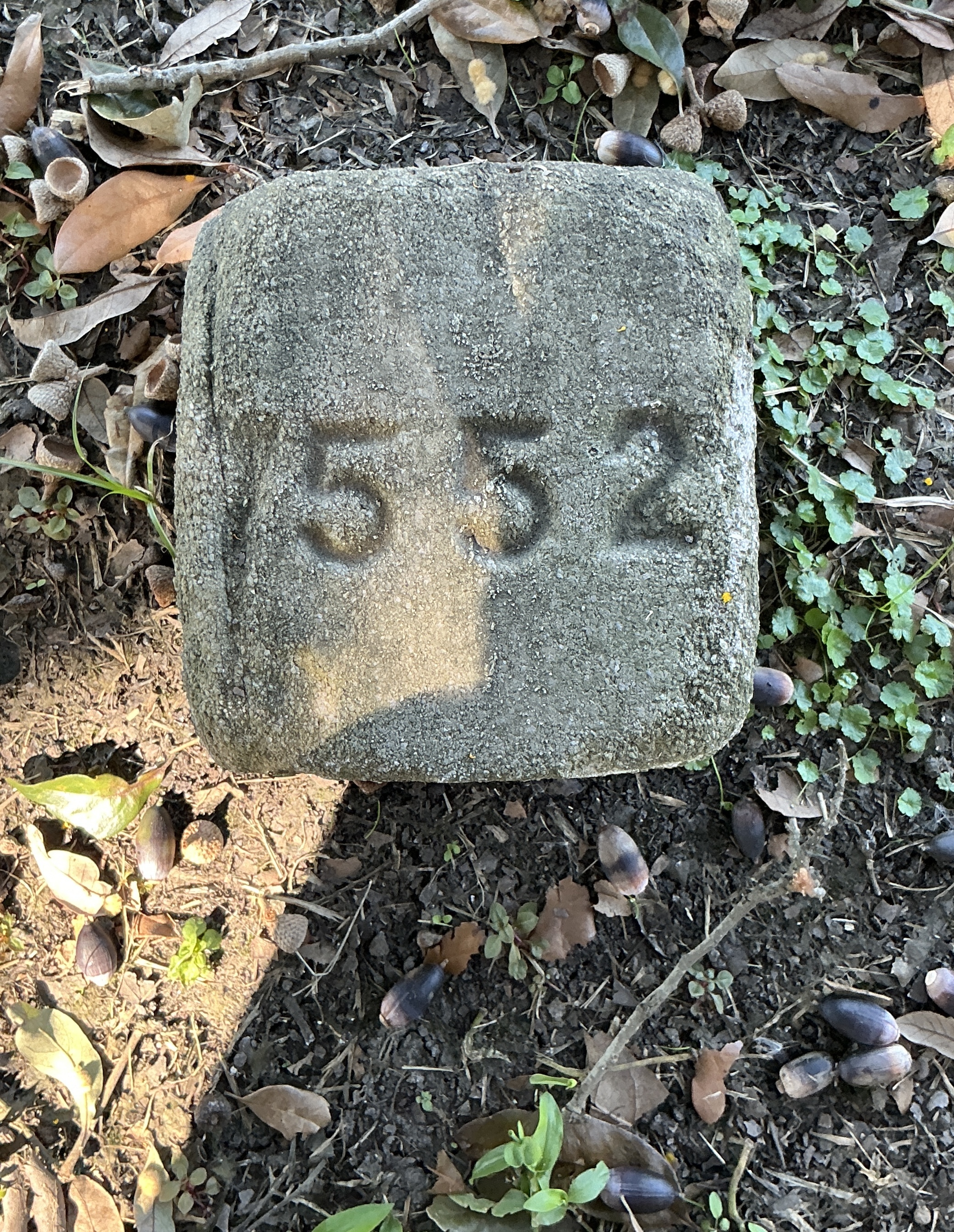 Top of flat marble marker