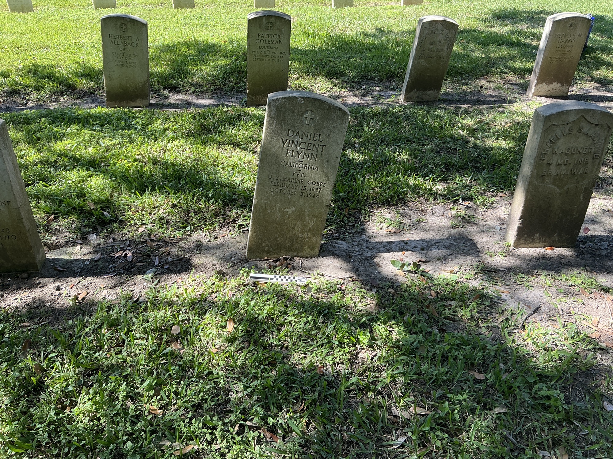 Extra image of upright marble headstone with flat face.