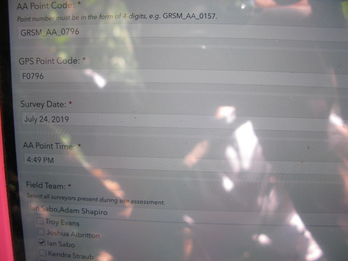 GRSM Accuracy Assessment. Plot Code: GRSM_AA_0796_1