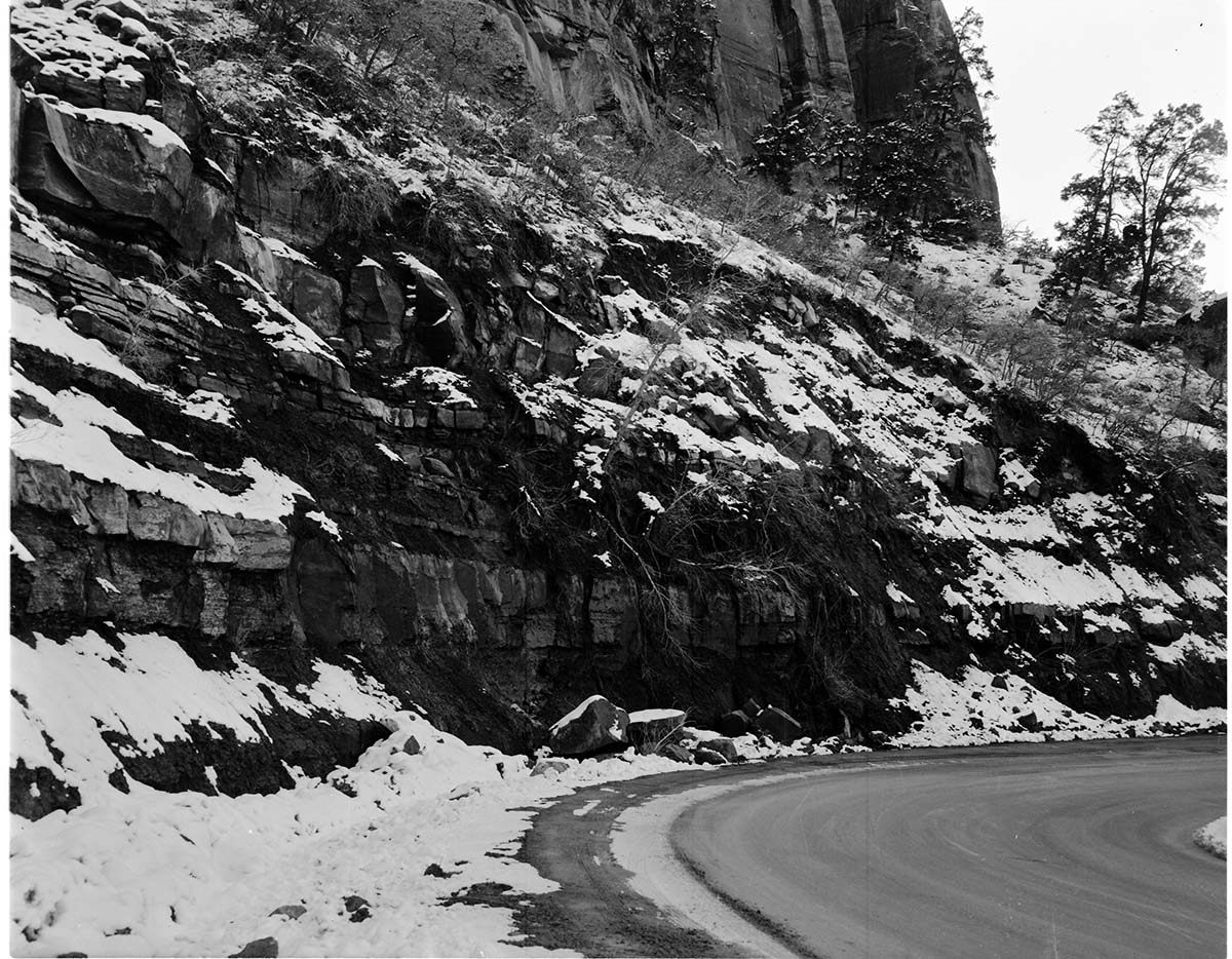 BW Photos showing slope creep, slump and rock falls at Cedar Breaks - Large Format.