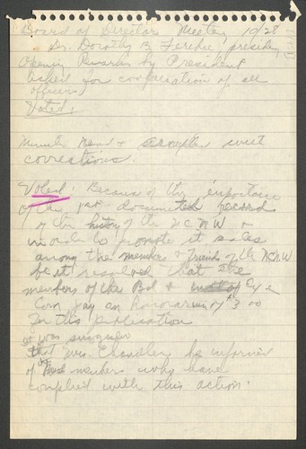 NCNW, meeting minutes, 1951