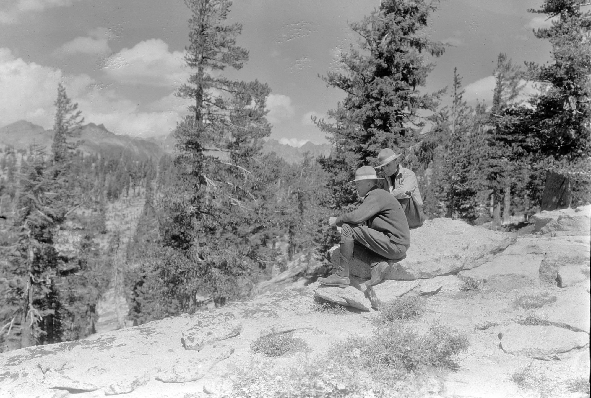 L-R: Supervisore M. Benedict of Sierra National Forest and Supt. WB Lewis near Devil's Postpile.