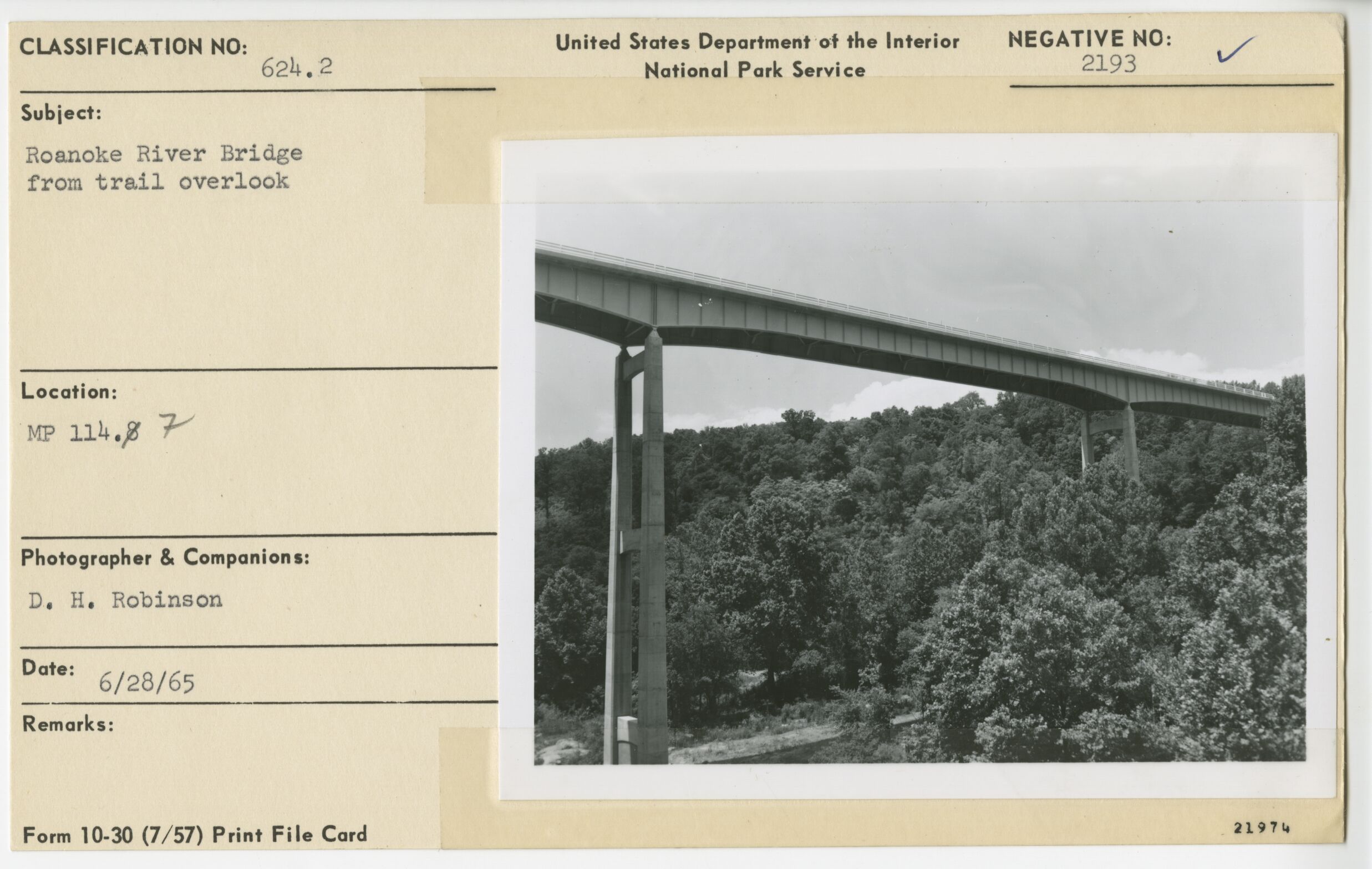 Roanoke River Bridge from trail overlook