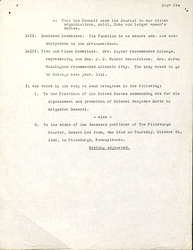 NCNW Meeting Minutes