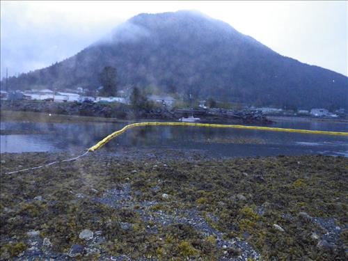 Oil Boom deployment after sinking of F/V Igloo