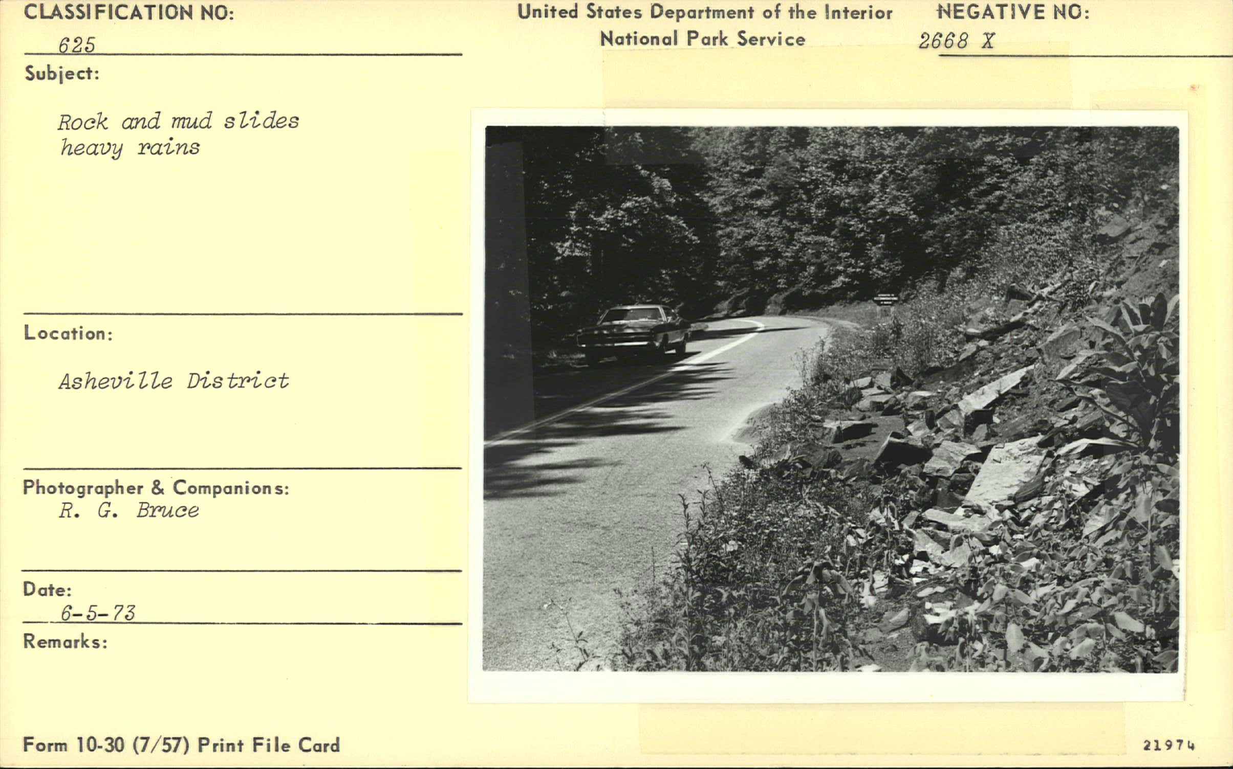 Rock and mud slides from heavy rains