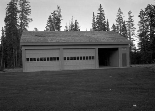 The utility and maintenance building after completion of construction.