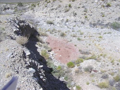 Contaminated tailings at Copper Glint Mill