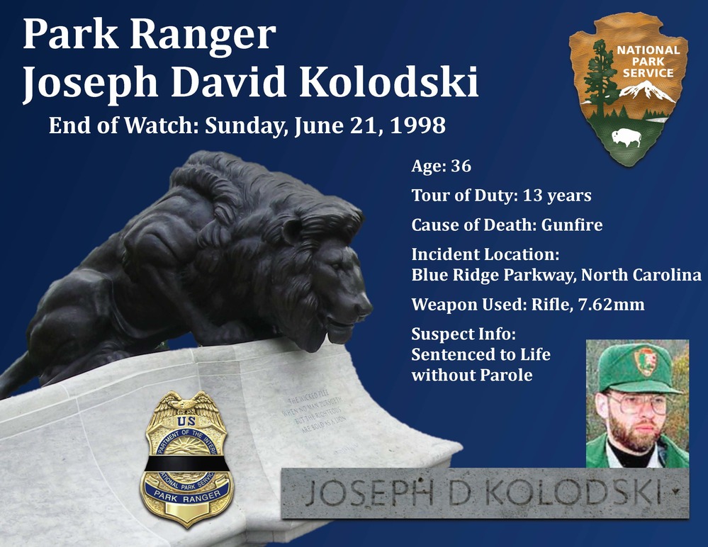 Park Ranger Joseph David Kolodski. Thanks to all law enforcement officers who serve across DOI.