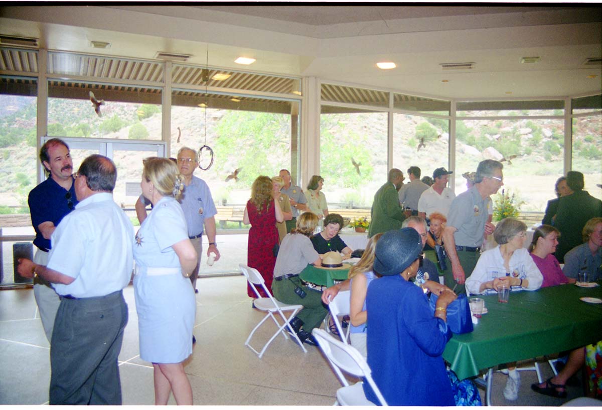 Color Photos of the opening celebration for the new visitor center - Same day as the official shuttle launch.