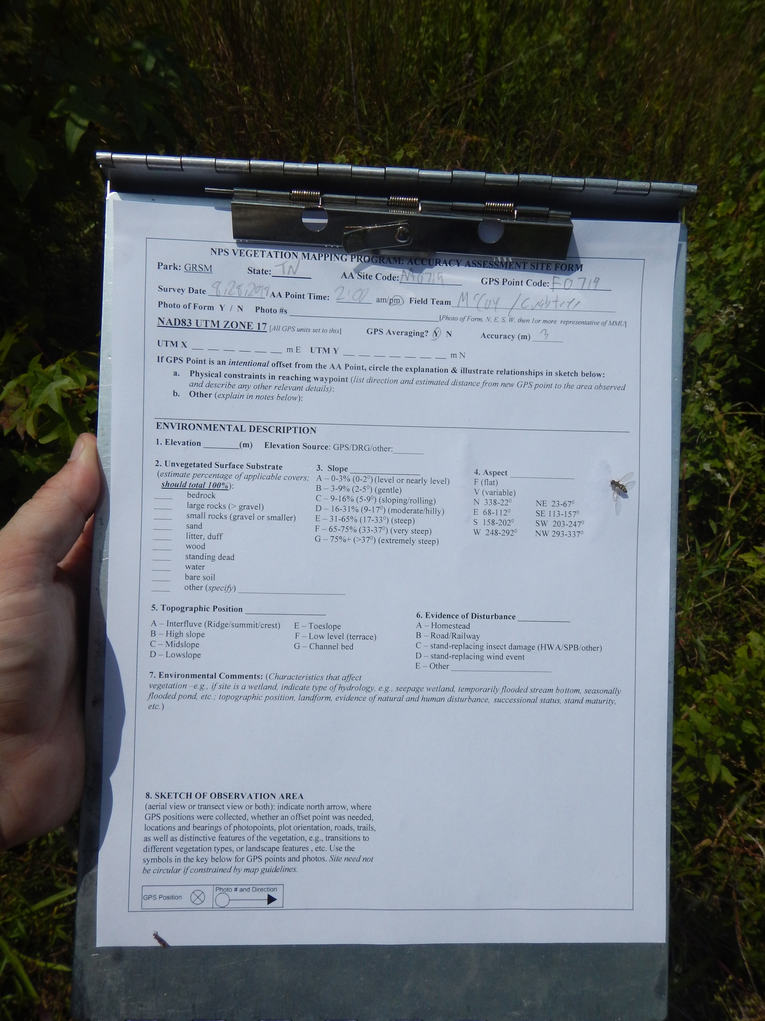 GRSM Accuracy Assessment. Plot Code: GRSM_AA_0719_1