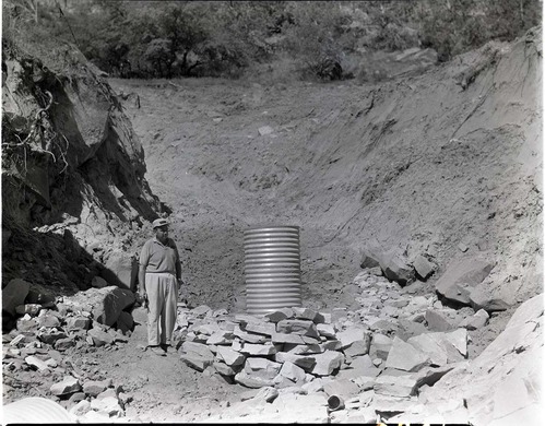 Construction detail of upper spring collection box - Springdale water system.