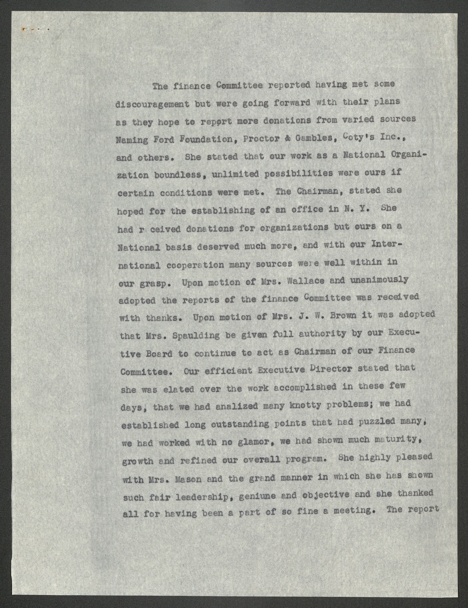 NCNW meeting minutes, 1952