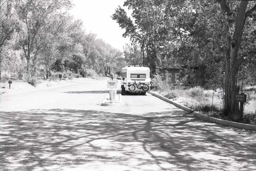 Guest trailer at the 'Drinking Water' station in the South Campground.