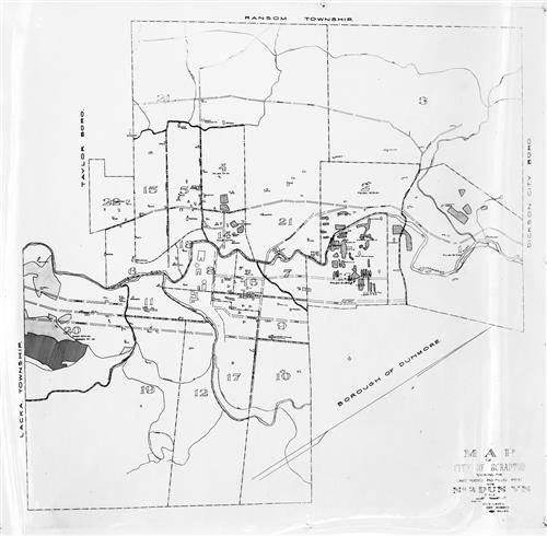 A1005-A1015--Scranton, PA--Map--Showing Caved, Robbed, and Filled Areas [1913]