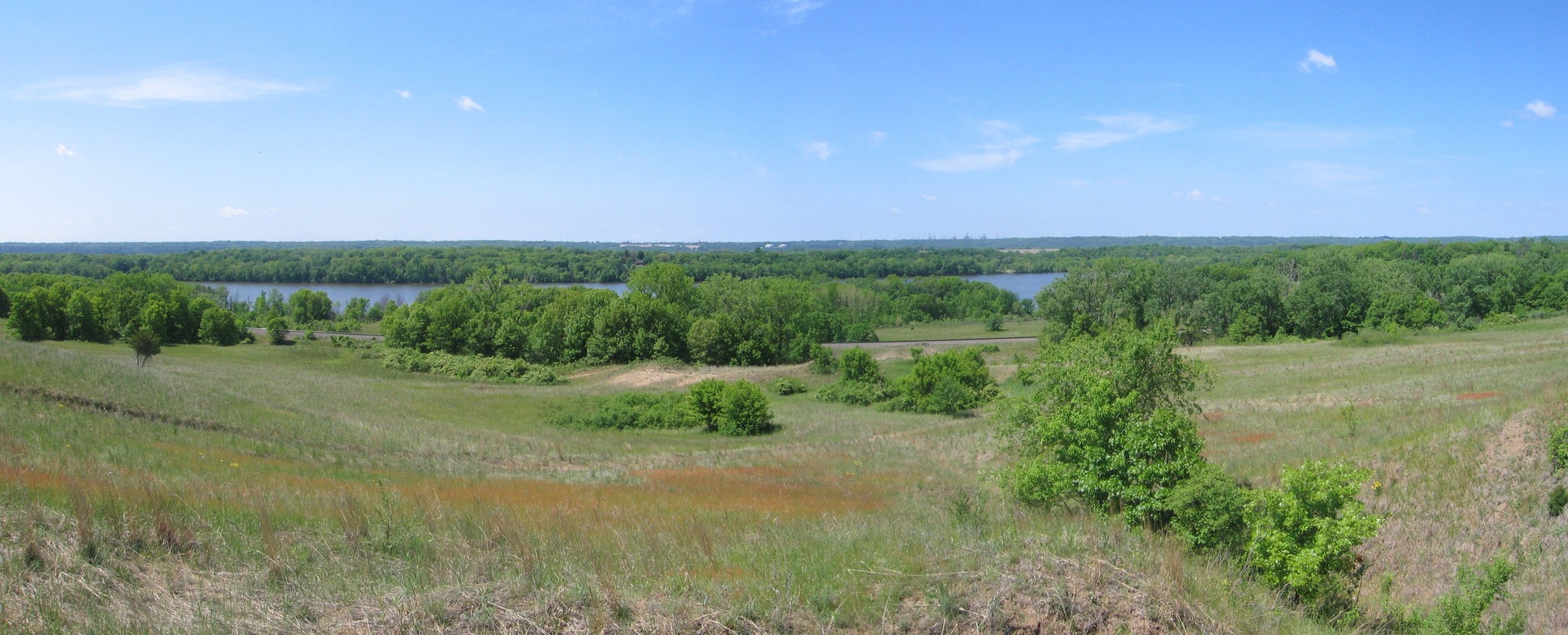 Panoramic photo of Grey Cloud Island.