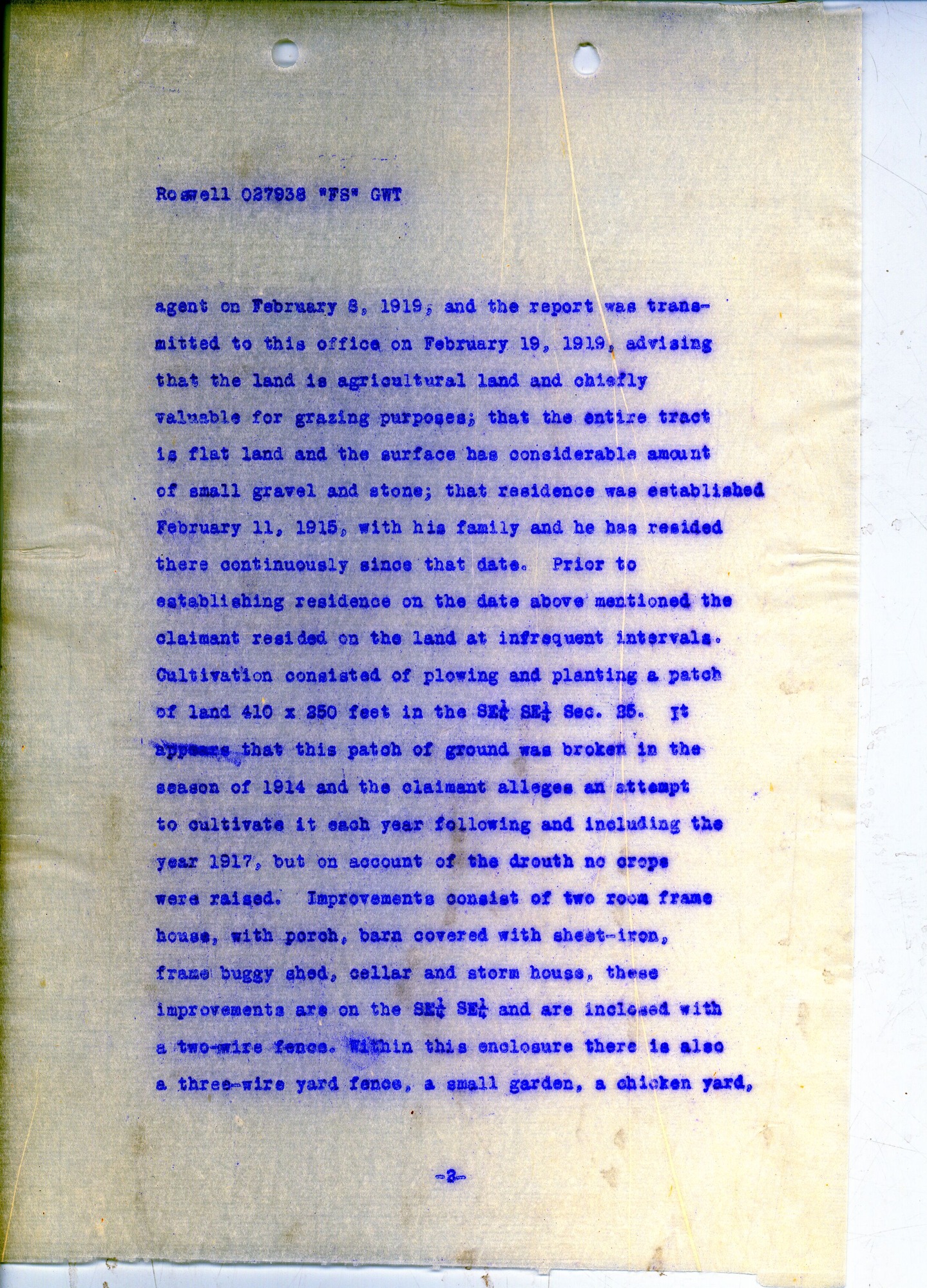 Scanned image of form. See description for text.