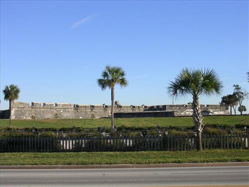 Public parking lot at Castillo de San Marcos National Monument in January 2008