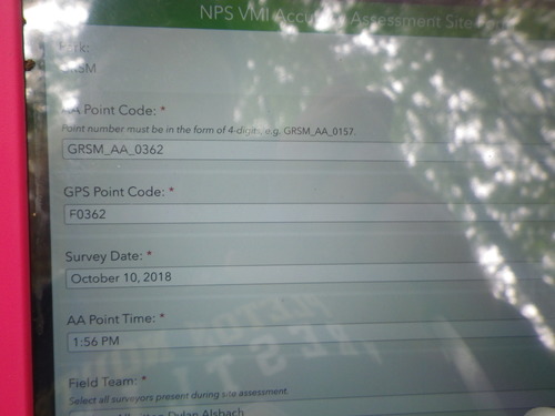 GRSM Accuracy Assessment. Plot Code: GRSM_AA_0362_1