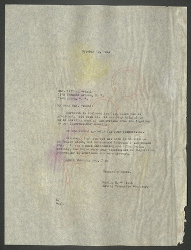 Correspondence, October - December 1944