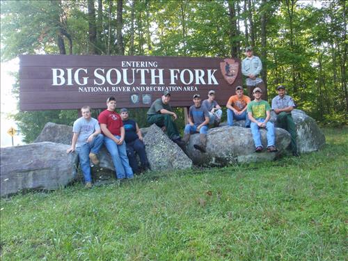 YCC crew performing work at Big South Fork NRRA, Summer of 2012.