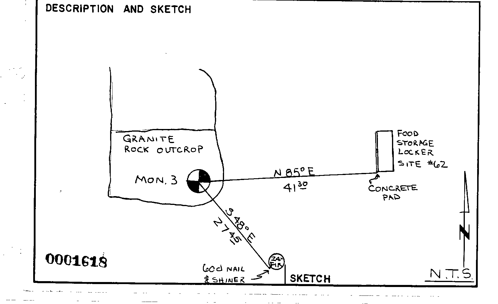 00001618 Survey Monumentation Sketch