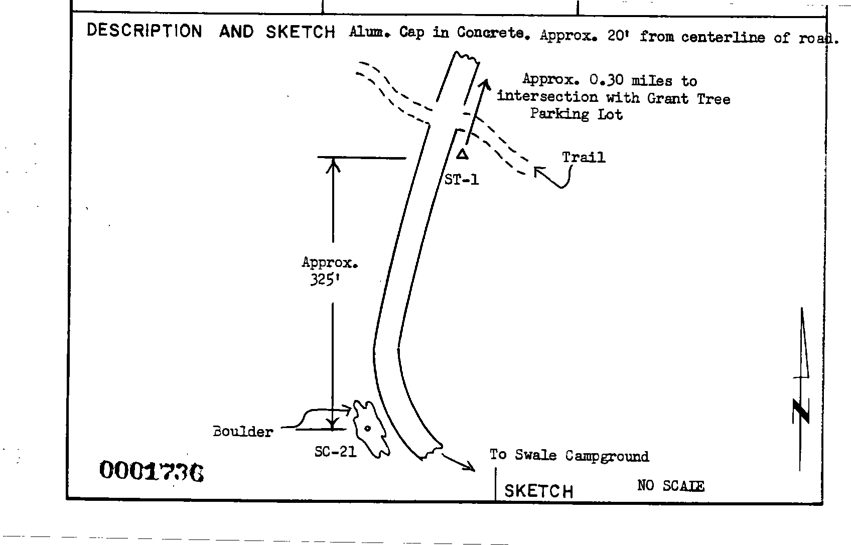 00001736 Survey Monumentation Sketch