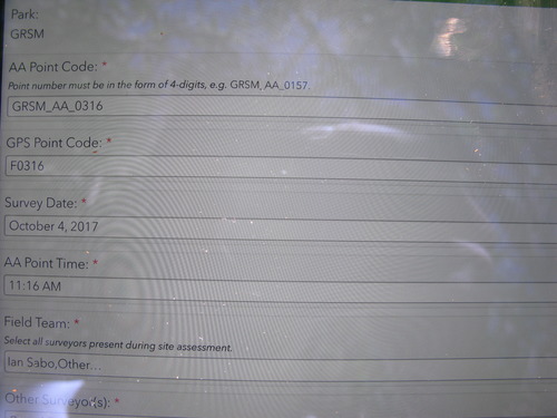 GRSM Accuracy Assessment. Plot Code: GRSM_AA_0316_1