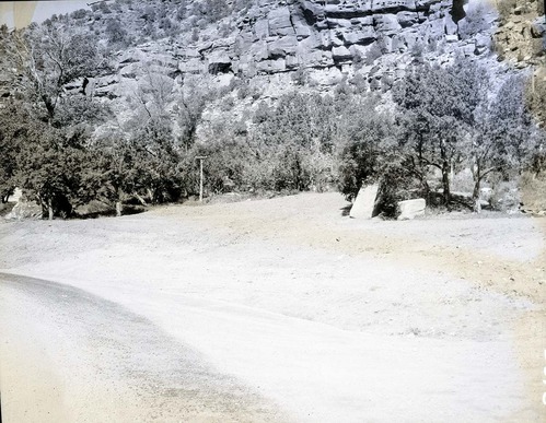 Canyon Junction museum site after its demolition by road contractor. Project: realignment of Highway 1 (park highway).