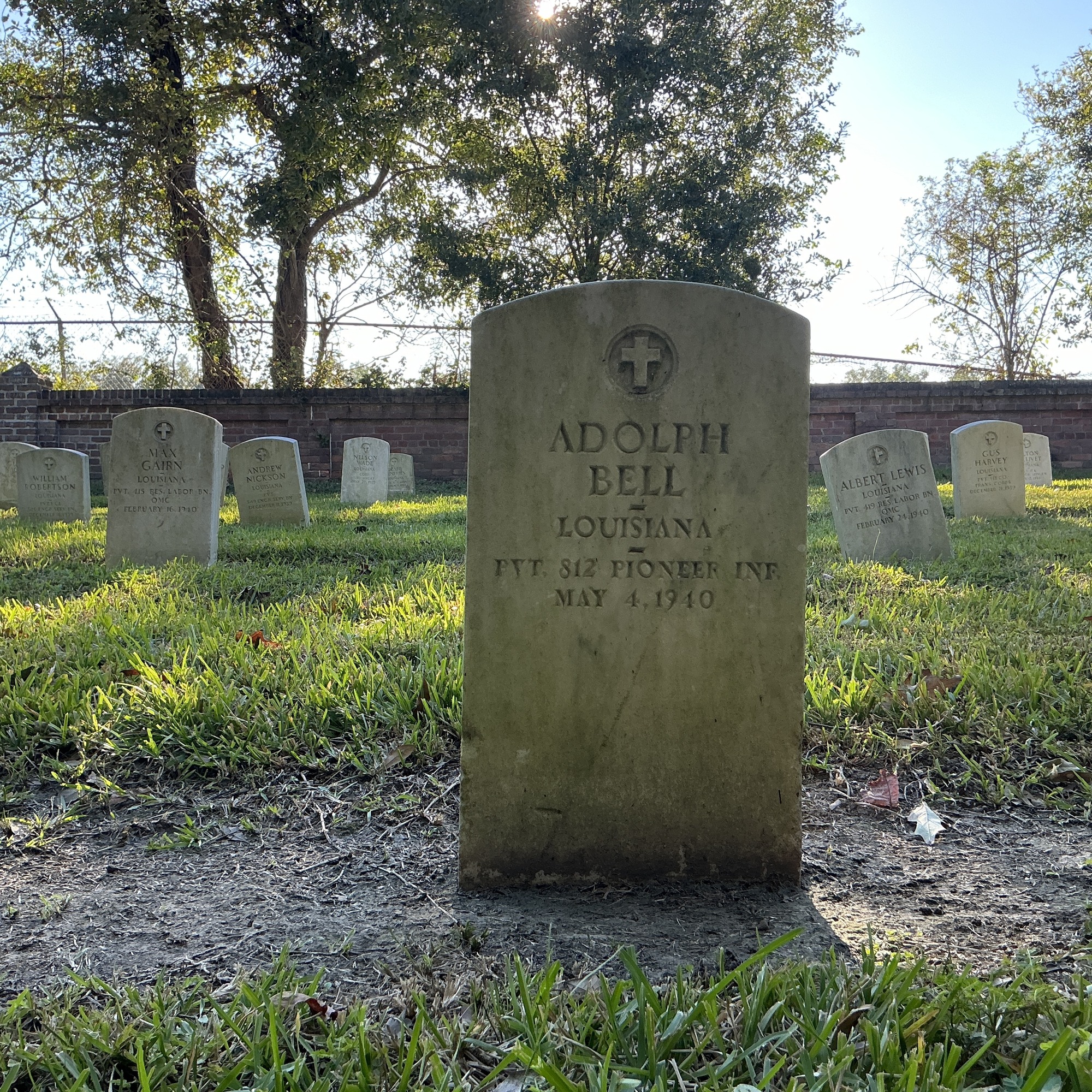 Front of upright marble headstone with flat face.