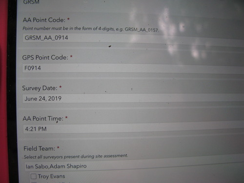 GRSM Accuracy Assessment. Plot Code: GRSM_AA_0914_1