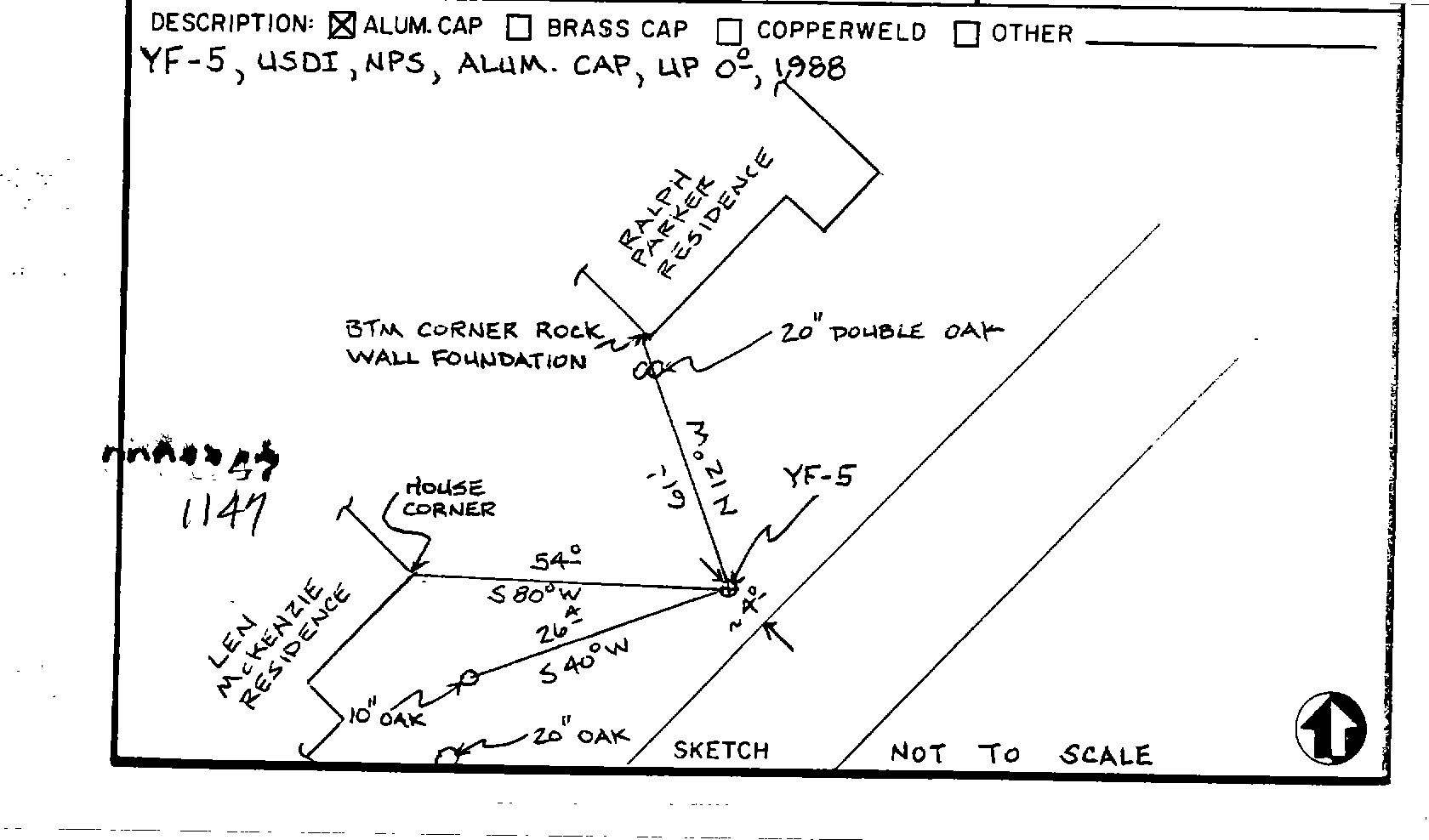 00001147 Survey Monumentation Sketch