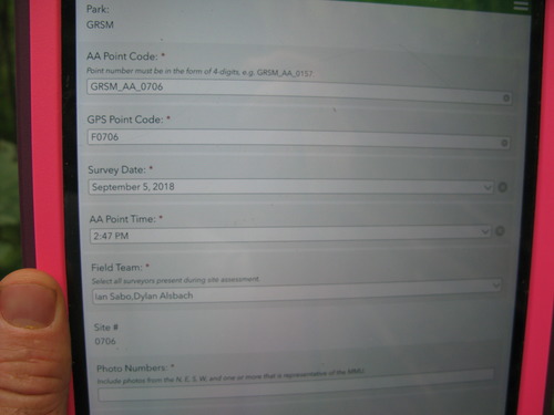 GRSM Accuracy Assessment. Plot Code: GRSM_AA_0706_1