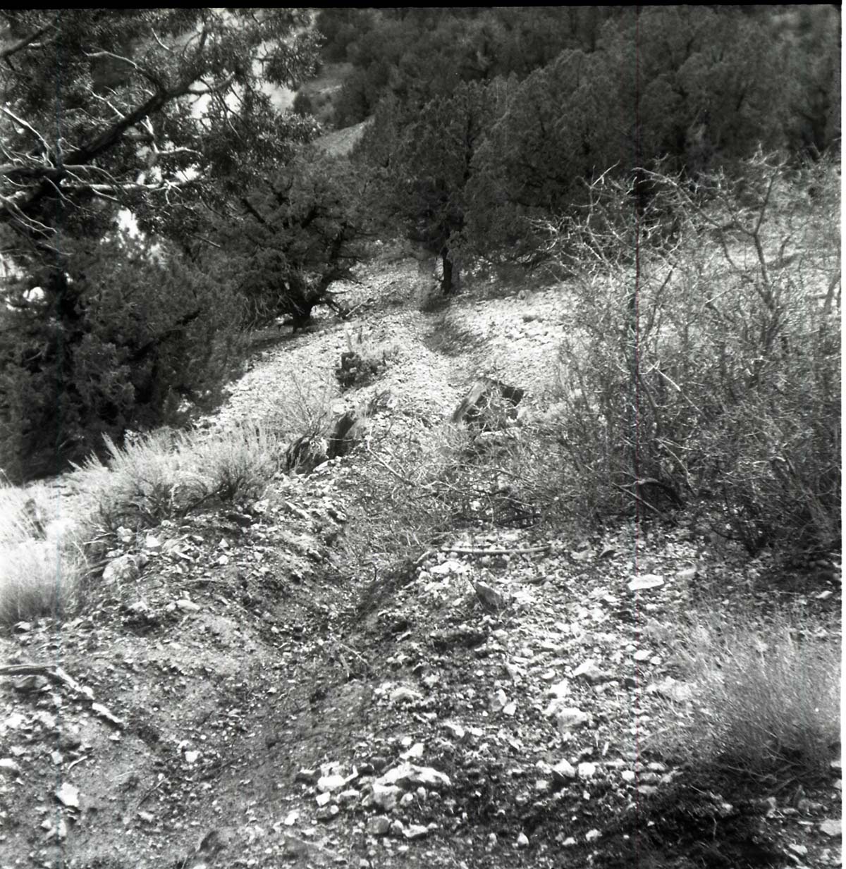 BW photos of rock slides in Kolob Canyons - 2x2.