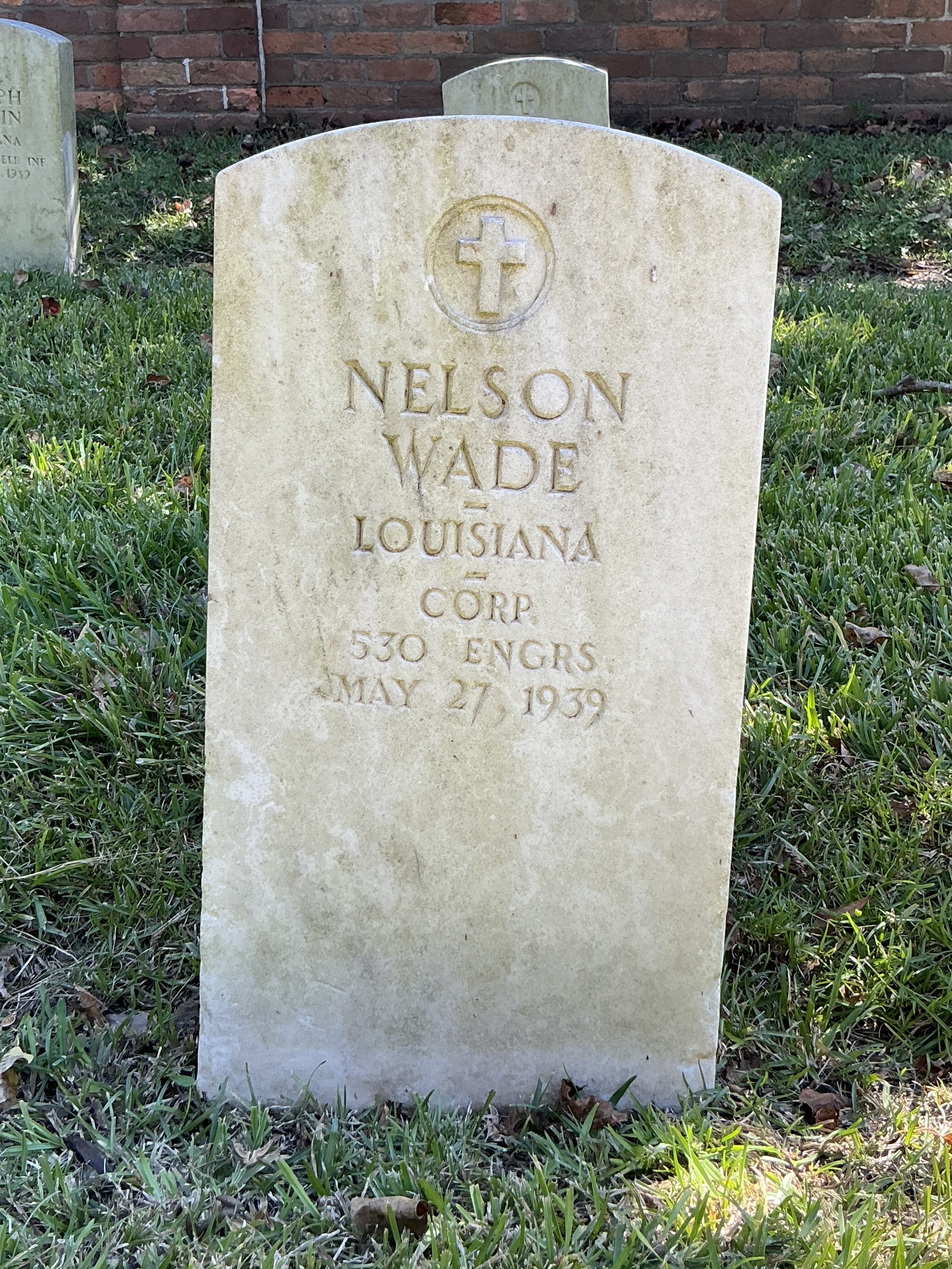 Front of upright marble headstone with flat face.