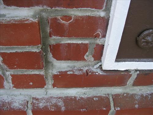 Brick repointing of CCC Entrance Signs at Kennesaw Mountain National Battlefield Park in March 2007