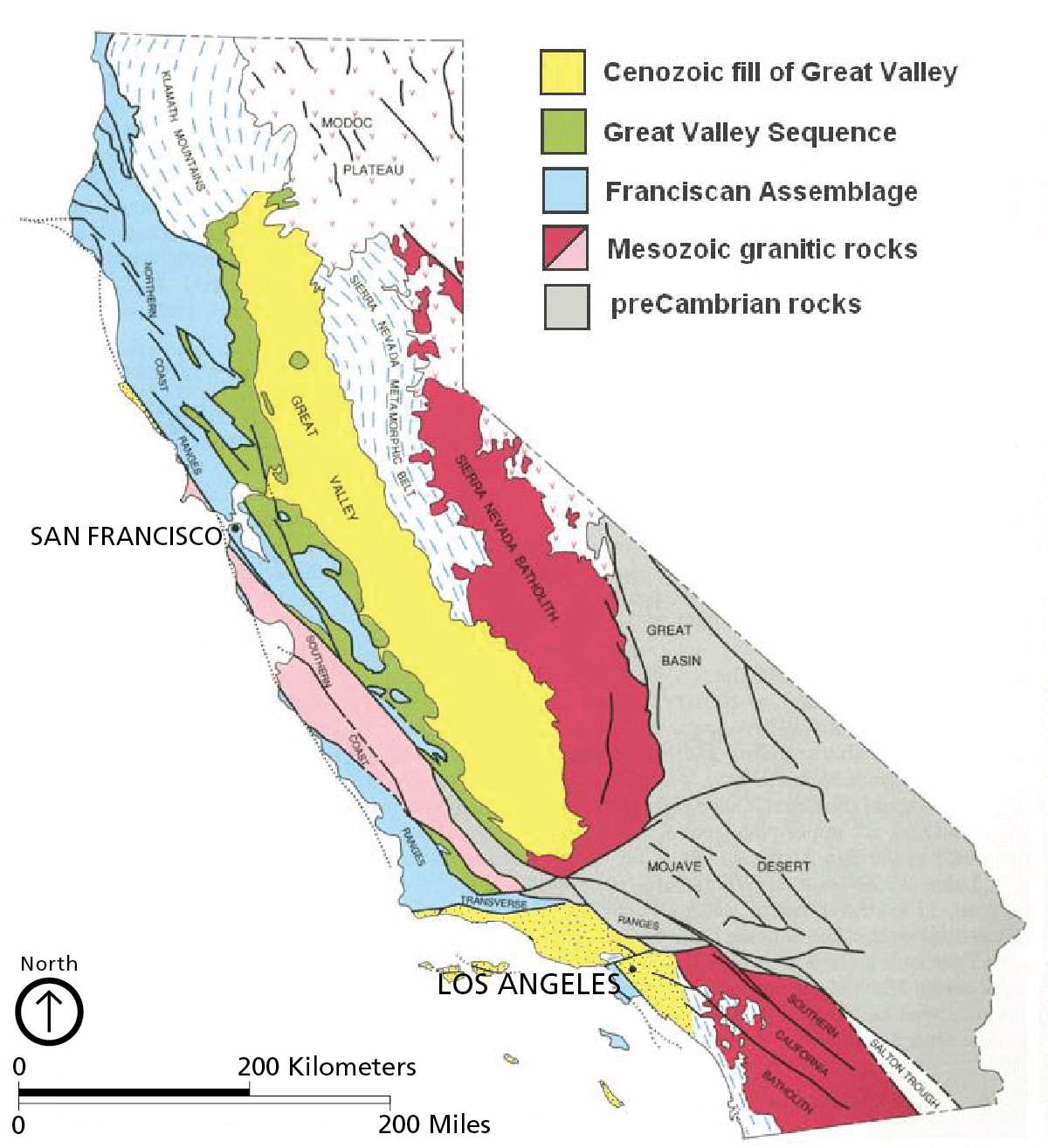 Map of California basement rocks. 