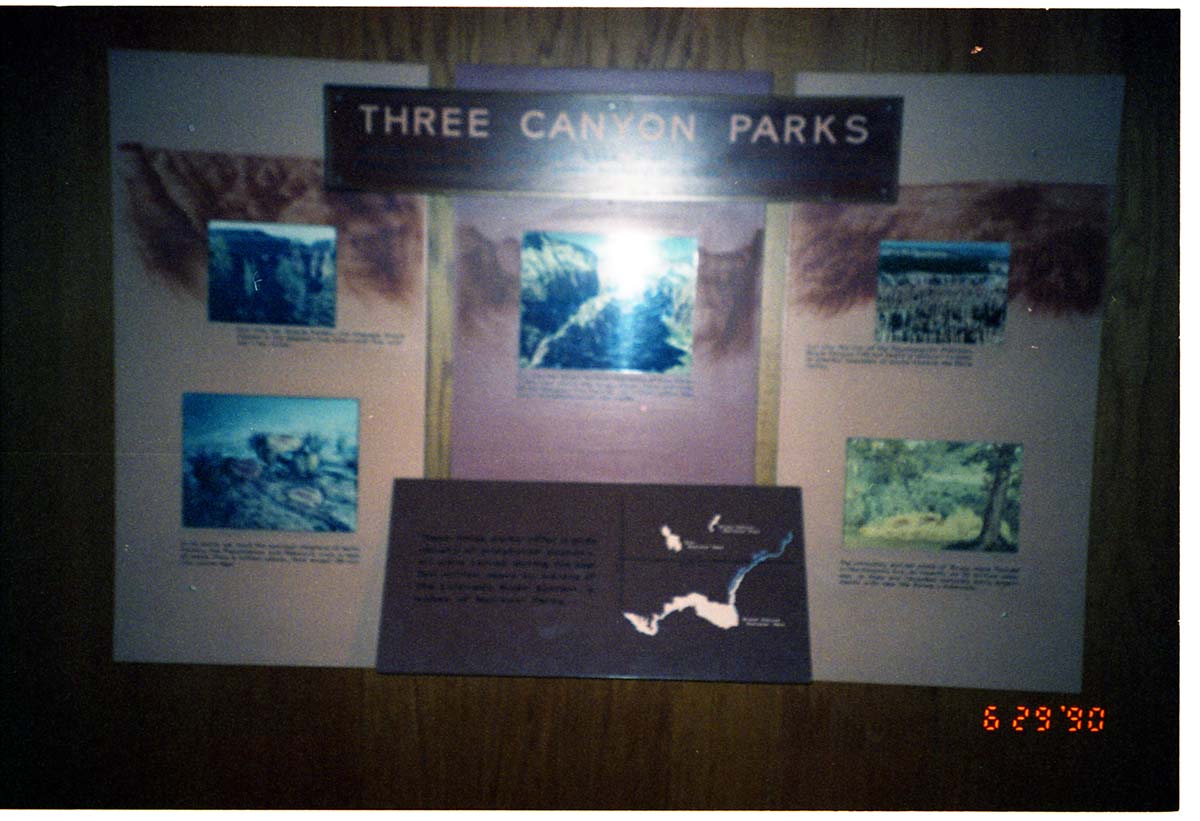 Color Photos of the old visitor center exhibits.