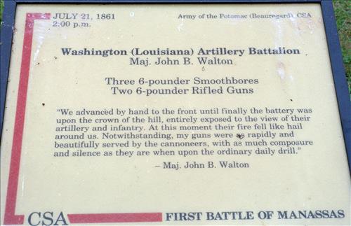 Washington (Louisiana) artillery battalion cannon located northeast of Visitor's Center