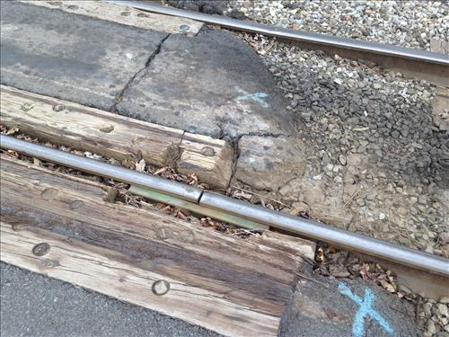 Before Pictures of Steamtown Runner track Repairs from SR-7 to West Crossing May 2015
