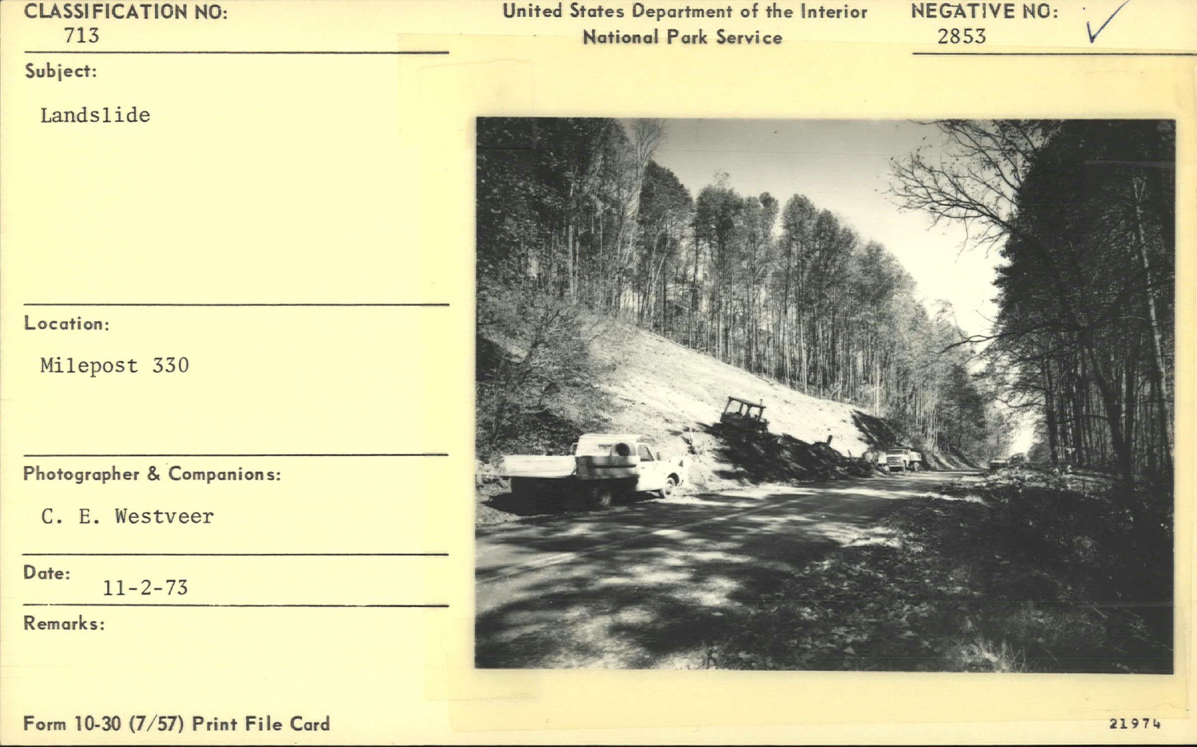 Landslide near Milepost 330