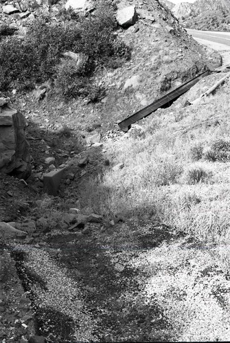 BW photos of rock slides in Kolob Canyons - 35mm.
