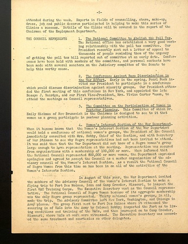 National Council of Negro Women, Meeting Minutes