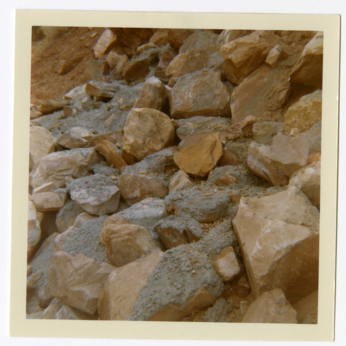 Rock pile during road repair of Kolob Canyon Road.