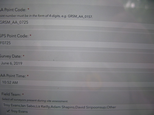 GRSM Accuracy Assessment. Plot Code: GRSM_AA_0725_1