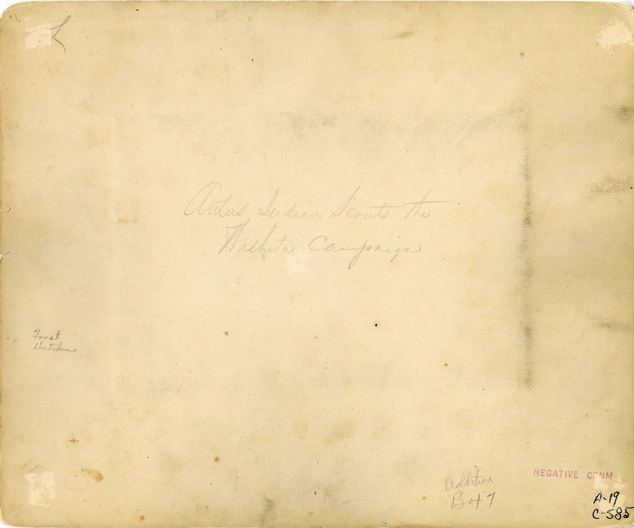 General George Armstrong Custer with Osage Scouts, in Front of a Tipi Tent, Fort Dodge, Kansas