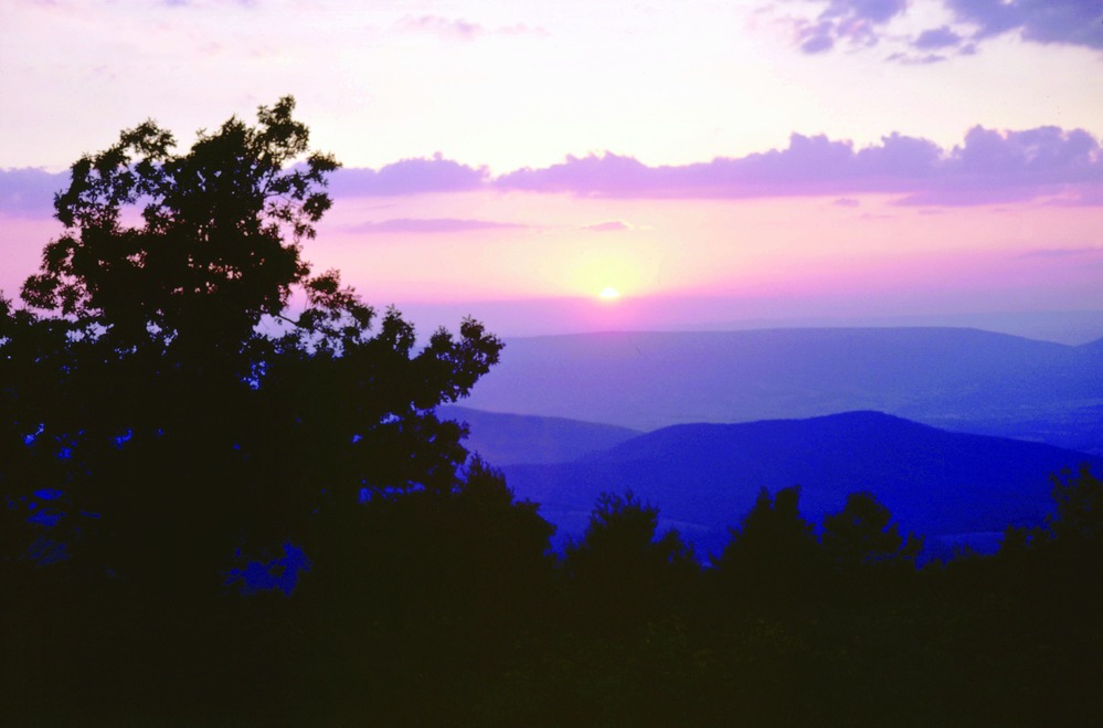 Spectacular colors are a common site when the sun goes down in Shenandoah National Park.