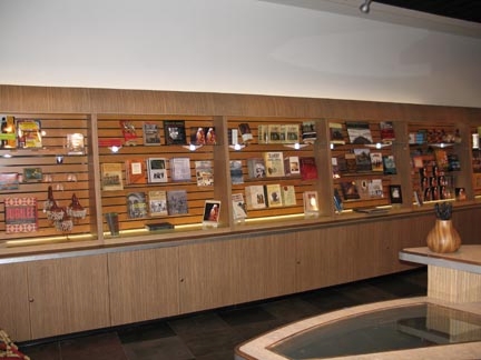 The museum shop at the new African Burial Ground National Monument visitor center is stocked and ready for the center's grand opening February 27, 2010.