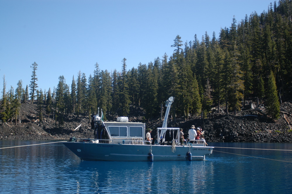 Aquatic moss research on Crater Lake.
