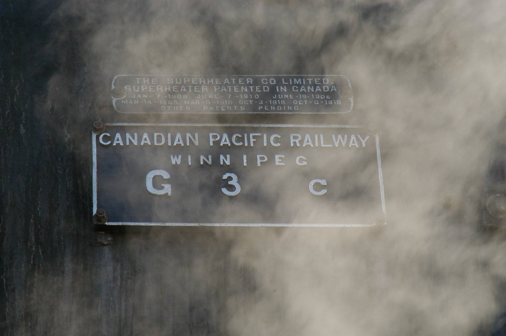 The builder's plate of a steam locomotive tells when, where and by whom the engine was built. Canadian Pacific 2317 is a little different. The boiler on the engine is not the original one; it was replace in the early 1930s with on fabricated in the Canadian Pacific Railway shops in Winnipeg.